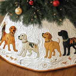 Labrador Retriever Quilted Tree Skirt Charming Thanksgiving Gift Merch