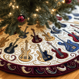 Guitar Bass Quilted Tree Skirt Lovely Mother�s Day Gift Merch