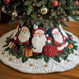 Jolly Santa Quilted Tree Skirt Joyful Home Merch Collection