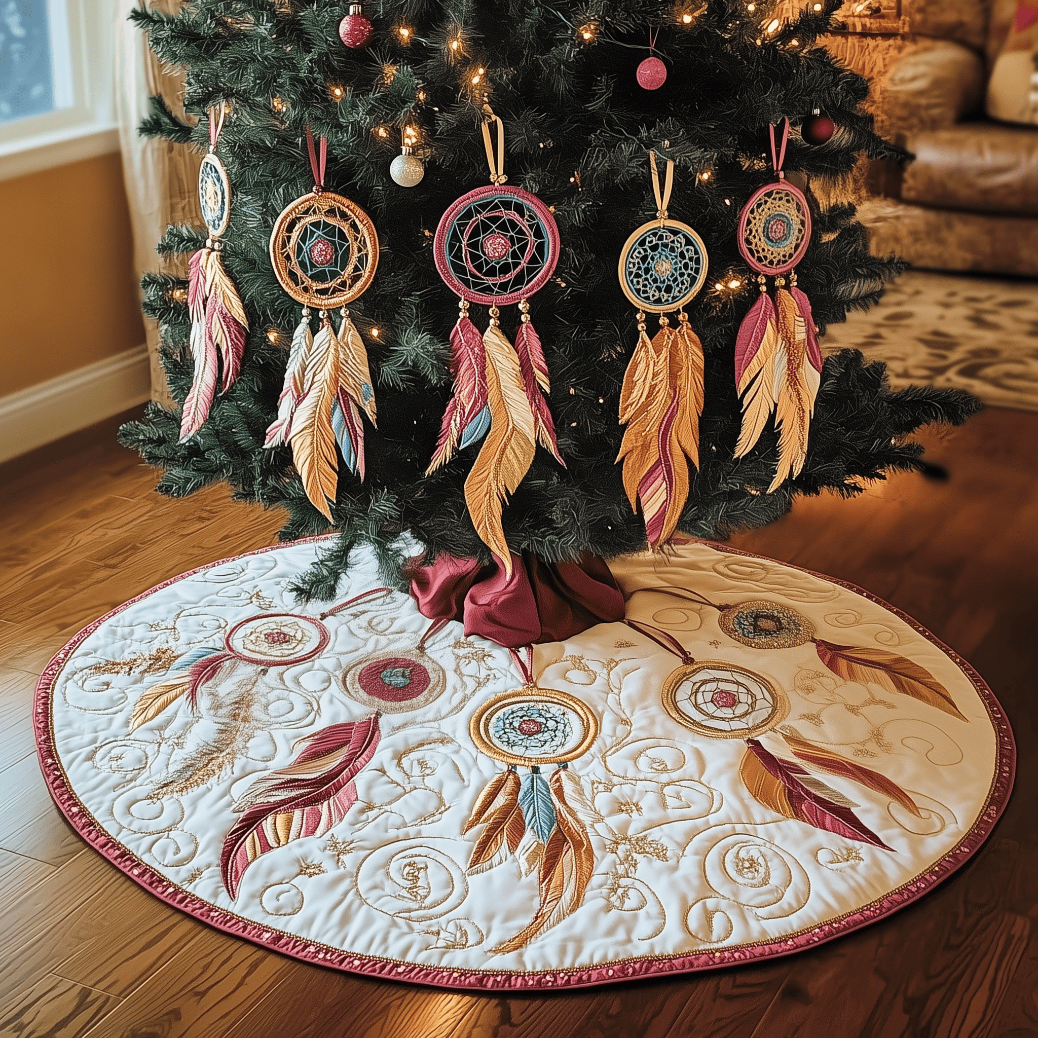 Southwest Dreamcatchers Quilted Tree Skirt Lovely Mother�s Day Gift Merch