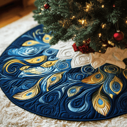 Peacock Quilted Tree Skirt Best New Year Gift Merch
