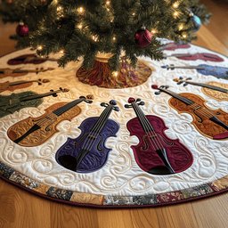 Joyful Violin Quilted Tree Skirt Lovely Mother�s Day Gift Merch