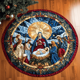Nativity Blessing Quilted Tree Skirt Holiday Tree Skirt Must-Have