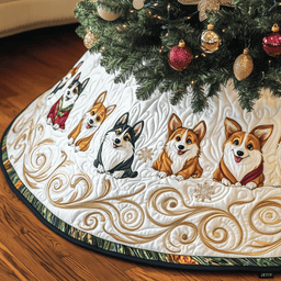 Joyful Christmas Corgi Quilted Tree Skirt Lovely Mother�s Day Gift Merch