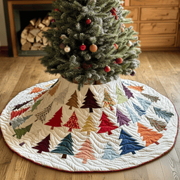 Holiday Tree Christmas Quilted Tree Skirt Warm Gift Merch For Family