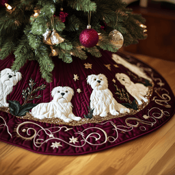 West Highland Terrie Quilted Tree Skirt Best New Year Gift Merch
