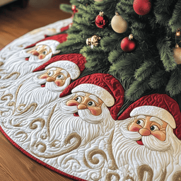 Santa Claus Quilted Tree Skirt Perfect Christmas Gift Merch
