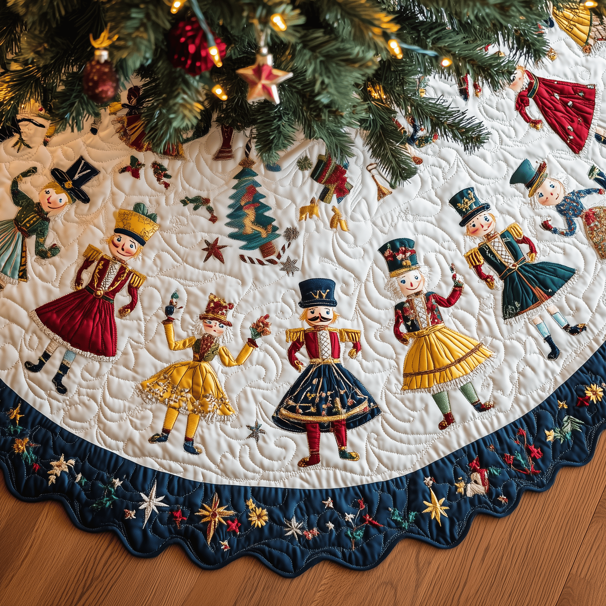 Grumpy Sleepy Nutcrackers Quilted Tree Skirt Thoughtful Valentine�s Day Gift Merch