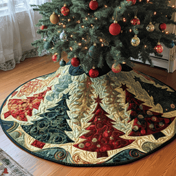 Festive Tree Christmas Quilted Tree Skirt Adorable Easter Gift Merch