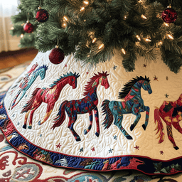 Horse Quilted Tree Skirt Must-Have Holiday Decor Merch