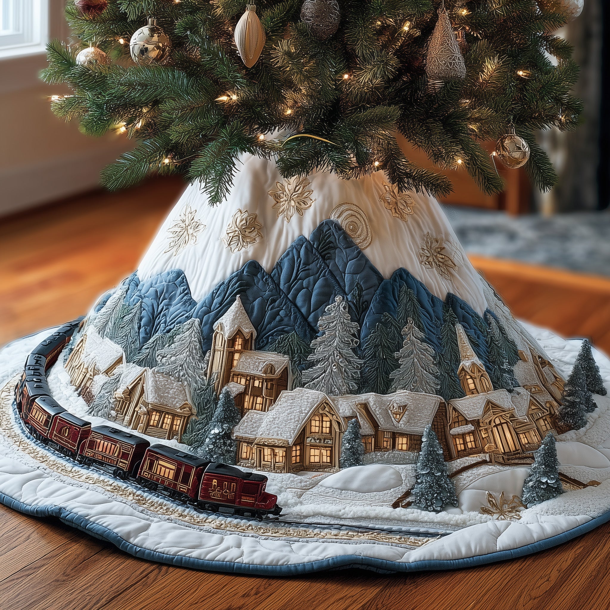 Holiday Express Quilted Tree Skirt Meaningful Anniversary Gift Merch