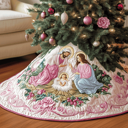 Nativity Scene Quilted Tree Skirt Heartfelt Gift Merch For Mom