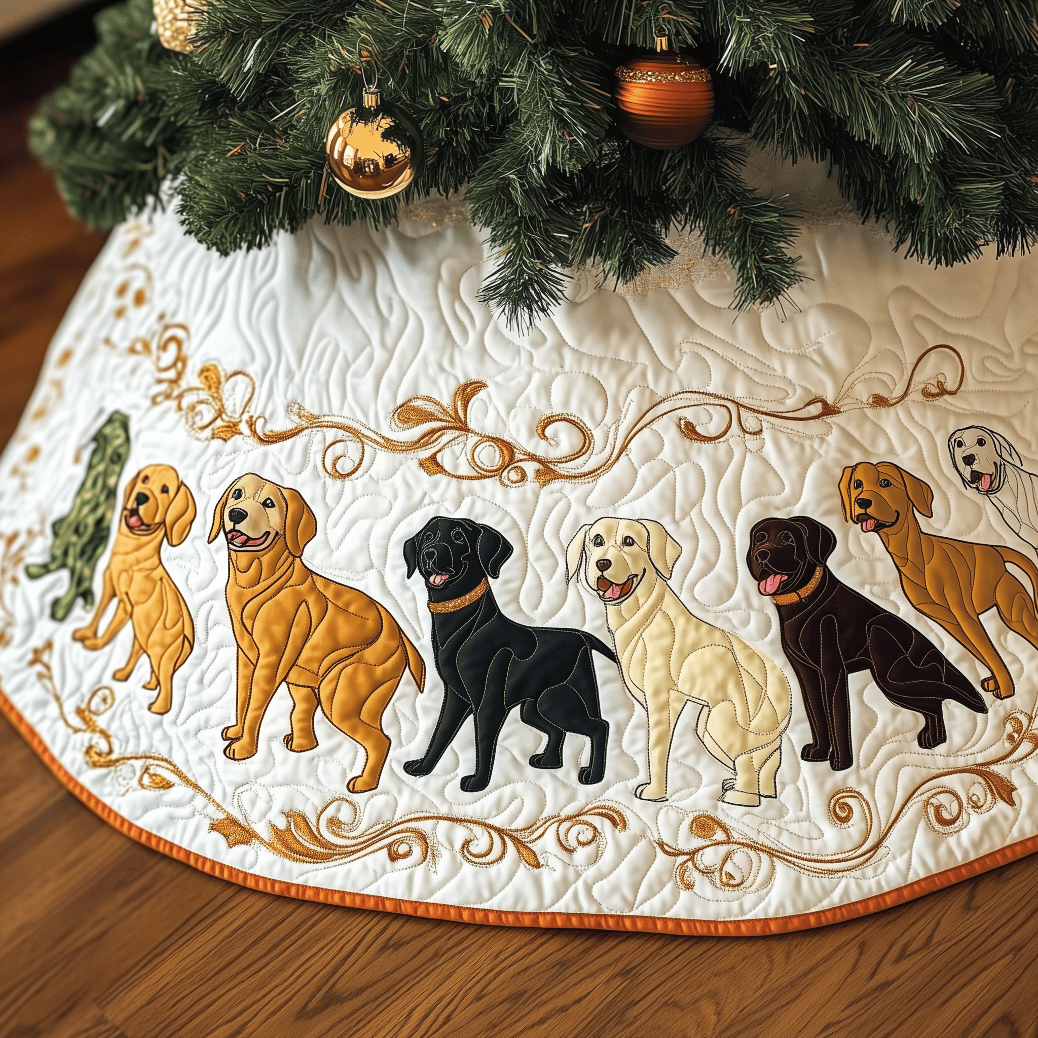 Labrador Retriever Quilted Tree Skirt Heartwarming Father�s Day Gift Merch