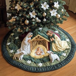 Nativity Quilted Tree Skirt Heartwarming Father�s Day Gift Merch
