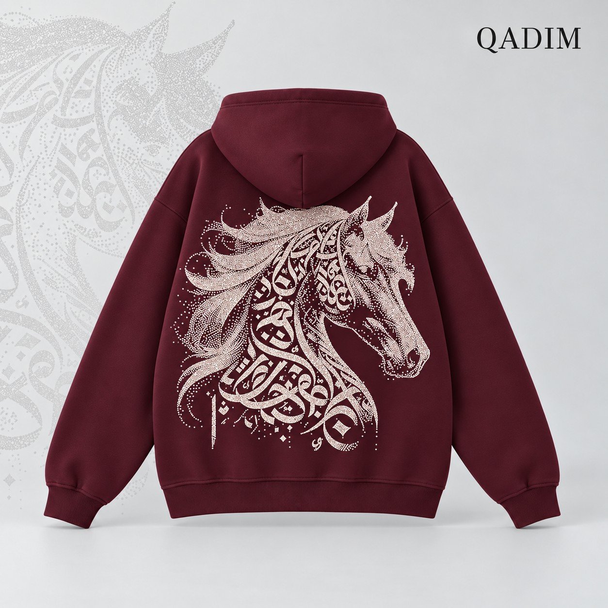 Jawad Hoodie — Burgundy, back