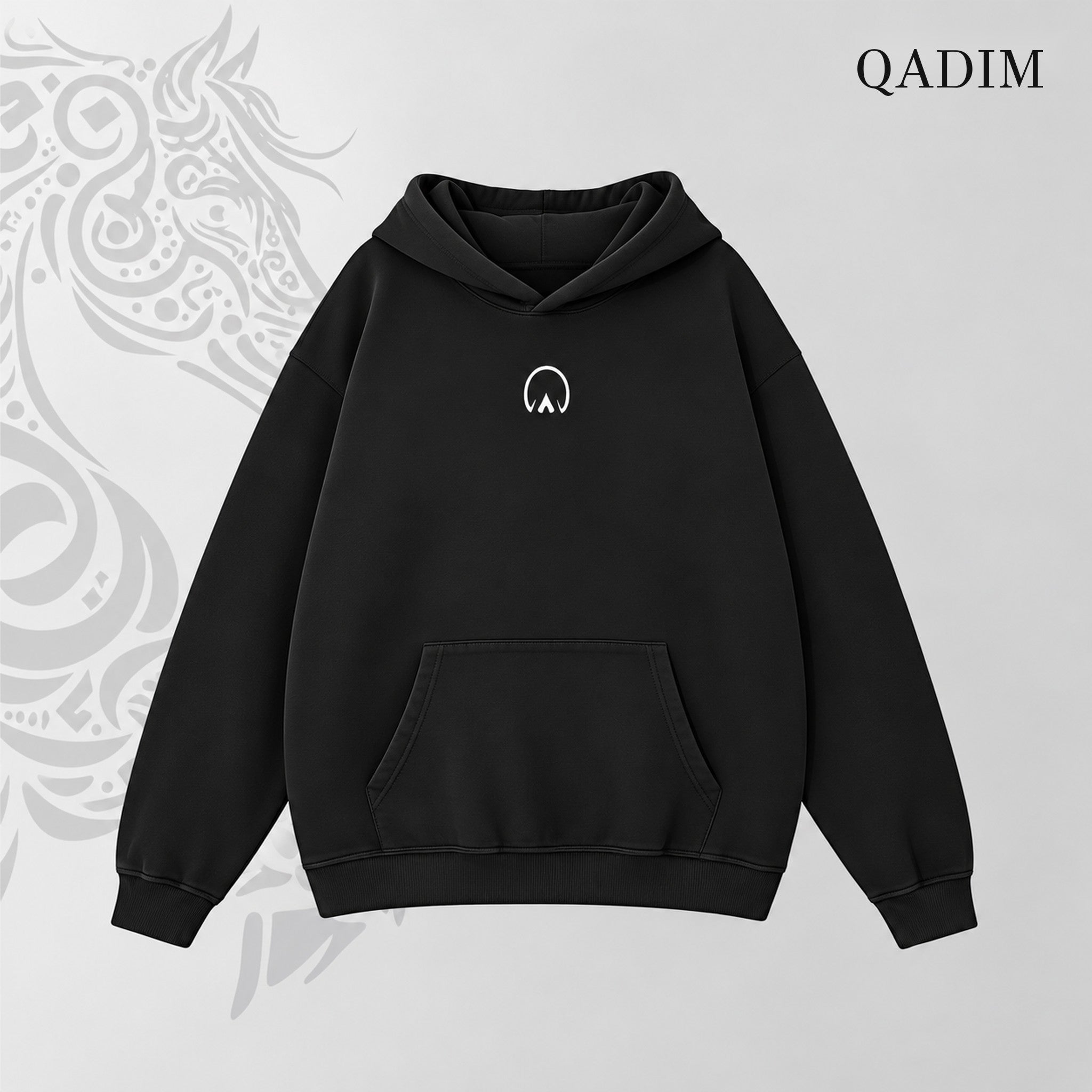 Asil Hoodie — Black, front