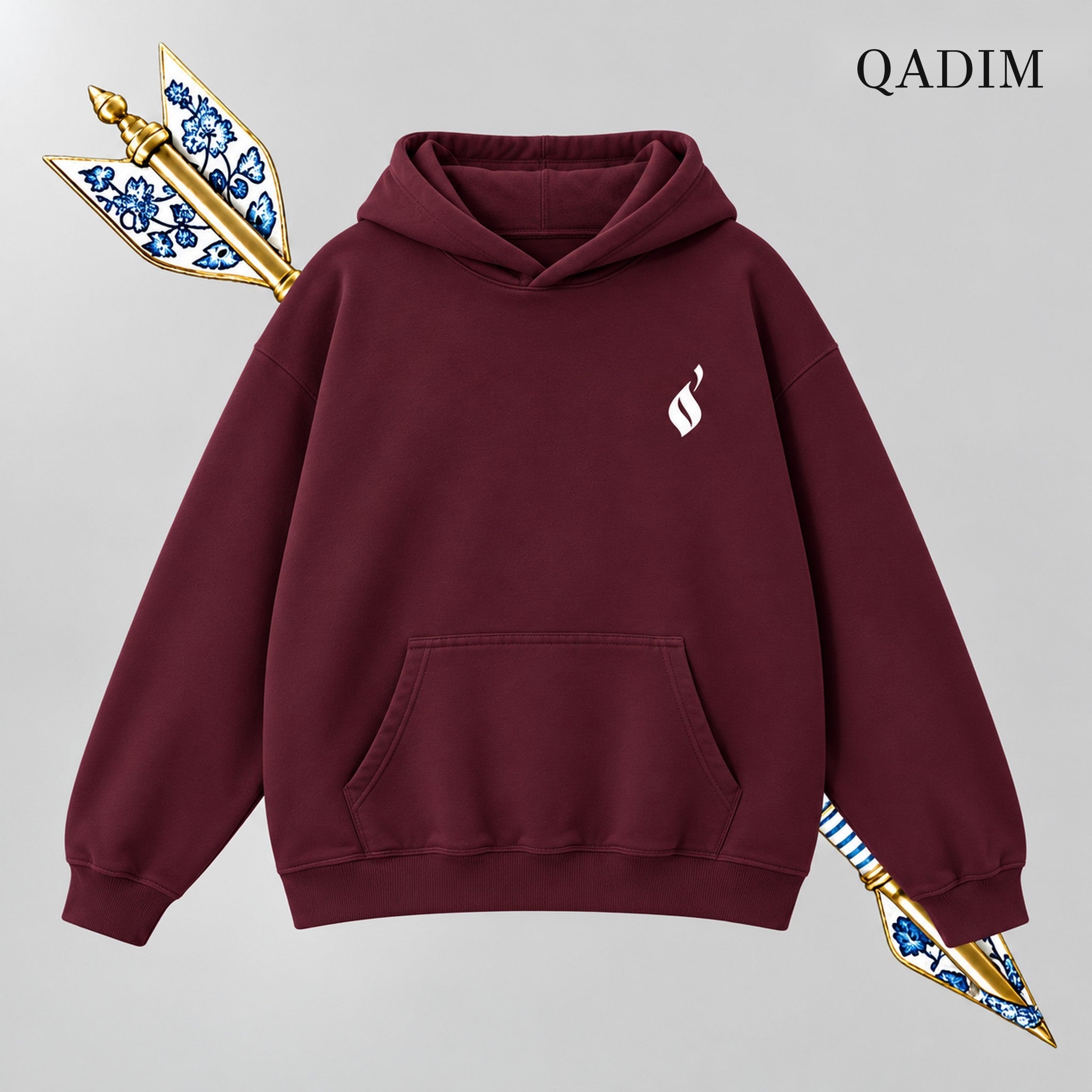 Sahm Hoodie — Burgundy, front