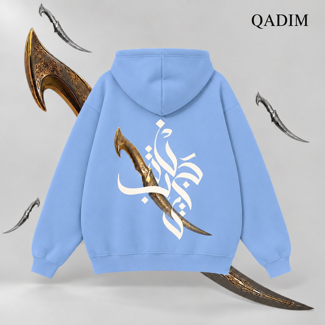 Jambiya Hoodie — Baby Blue, back