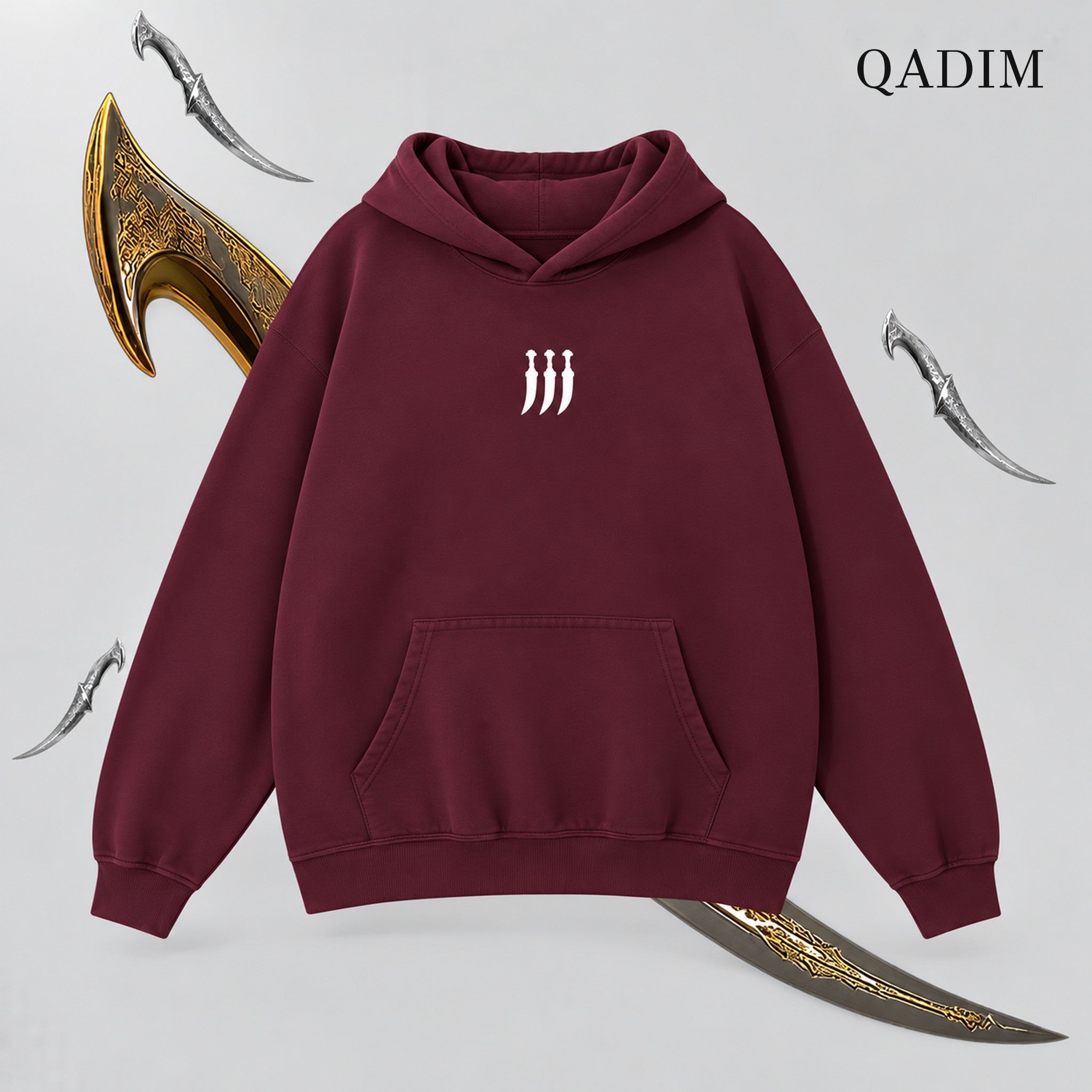 Jambiya Hoodie — Burgundy, front