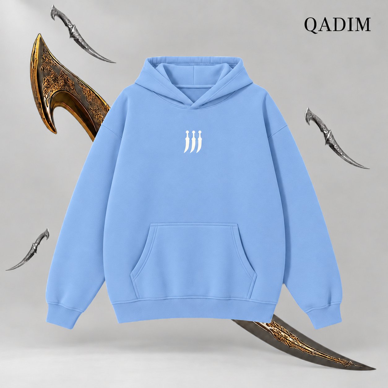 Jambiya Hoodie — Baby Blue, front