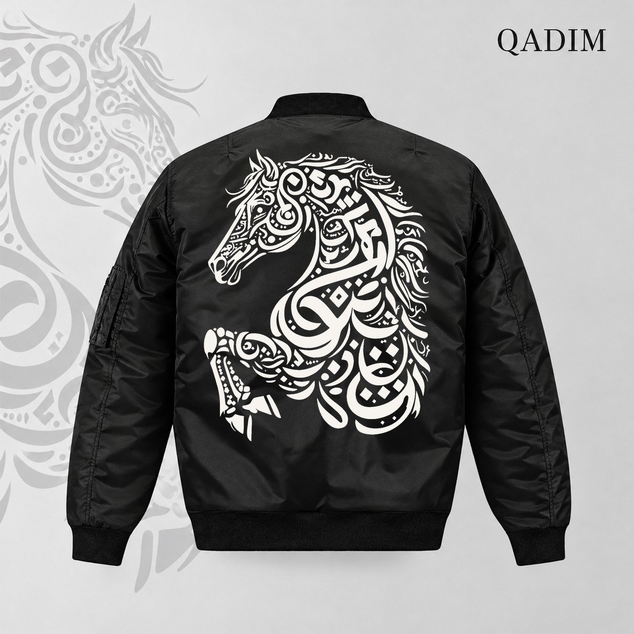 QADIM Asil Bomber Jacket in black