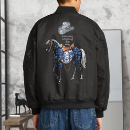 Safar bomber jacket worn, back print on a model