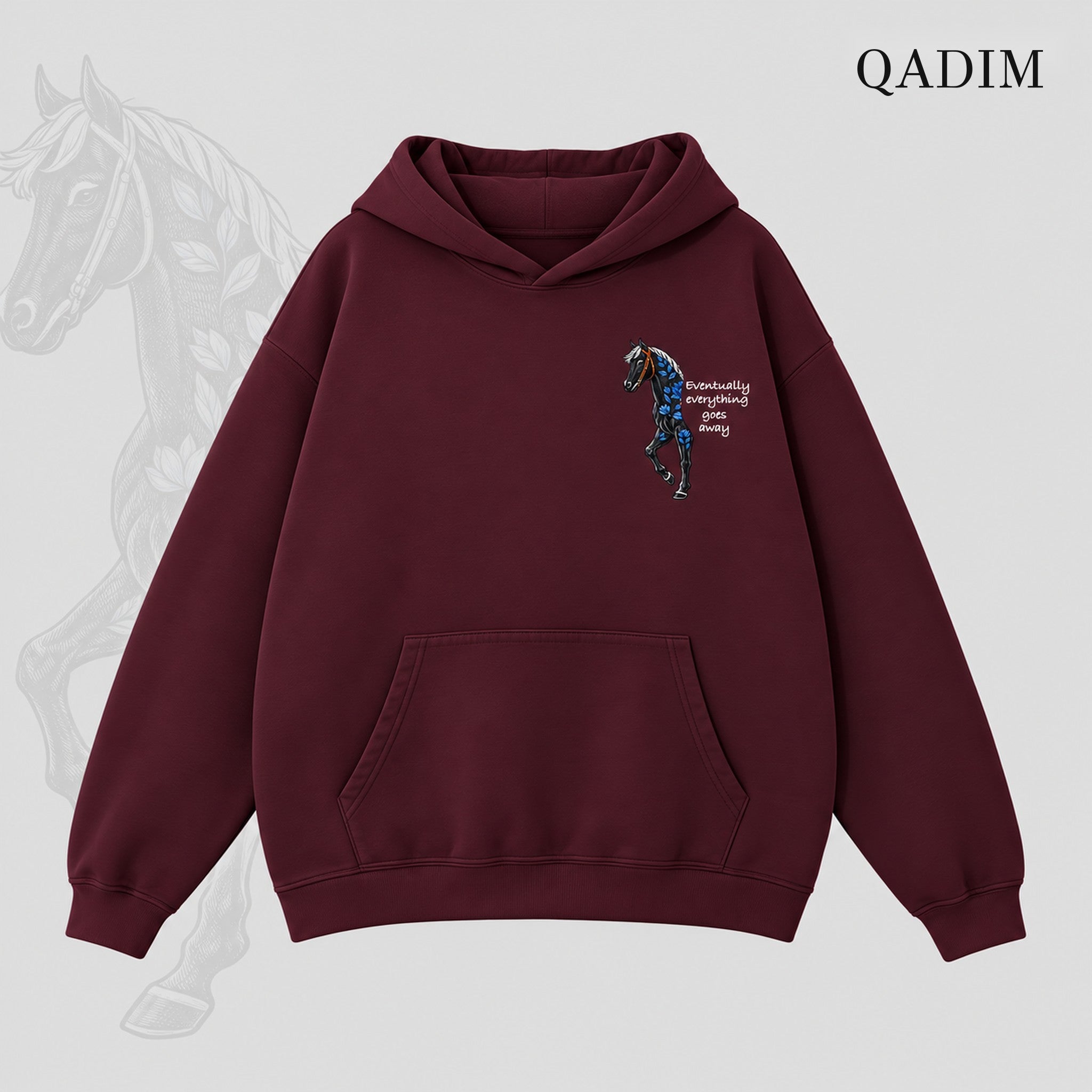Safar Hoodie — Burgundy, front