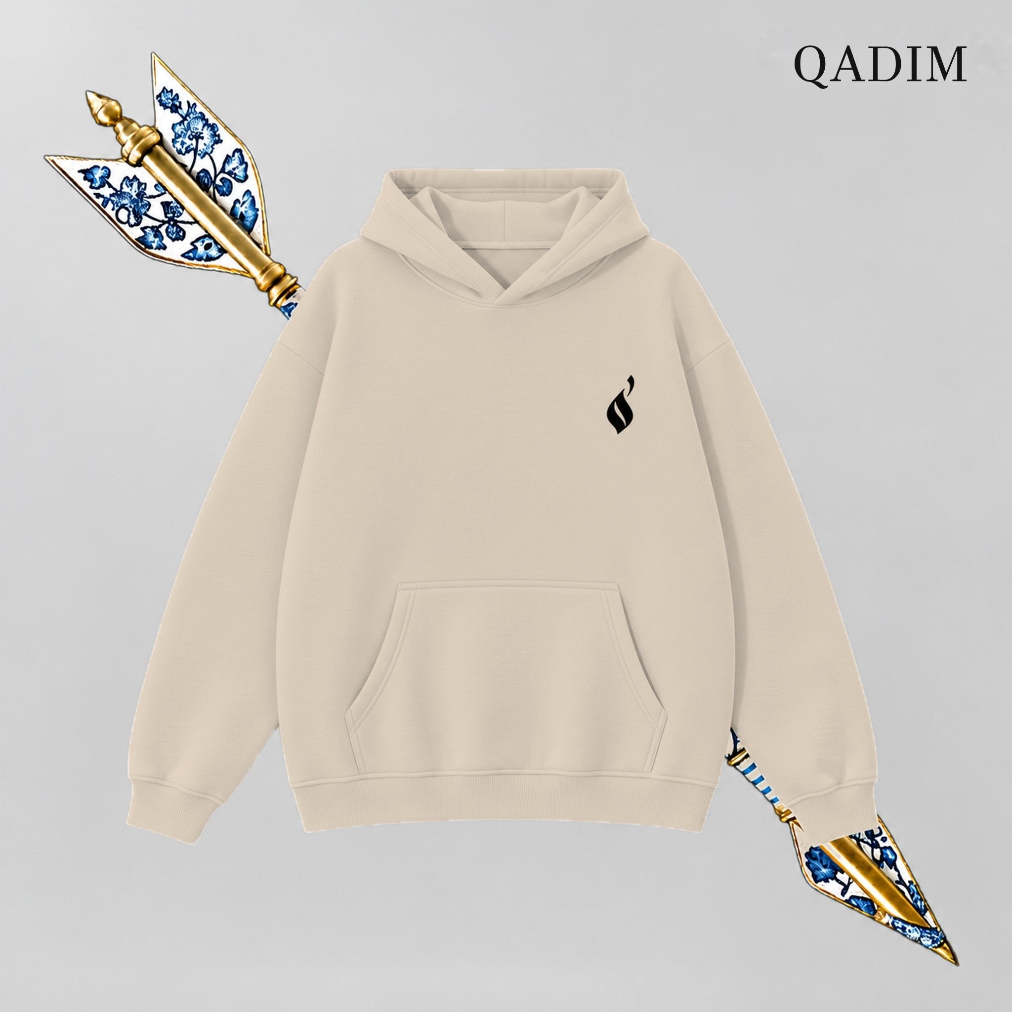 Sahm Hoodie — Beige, front