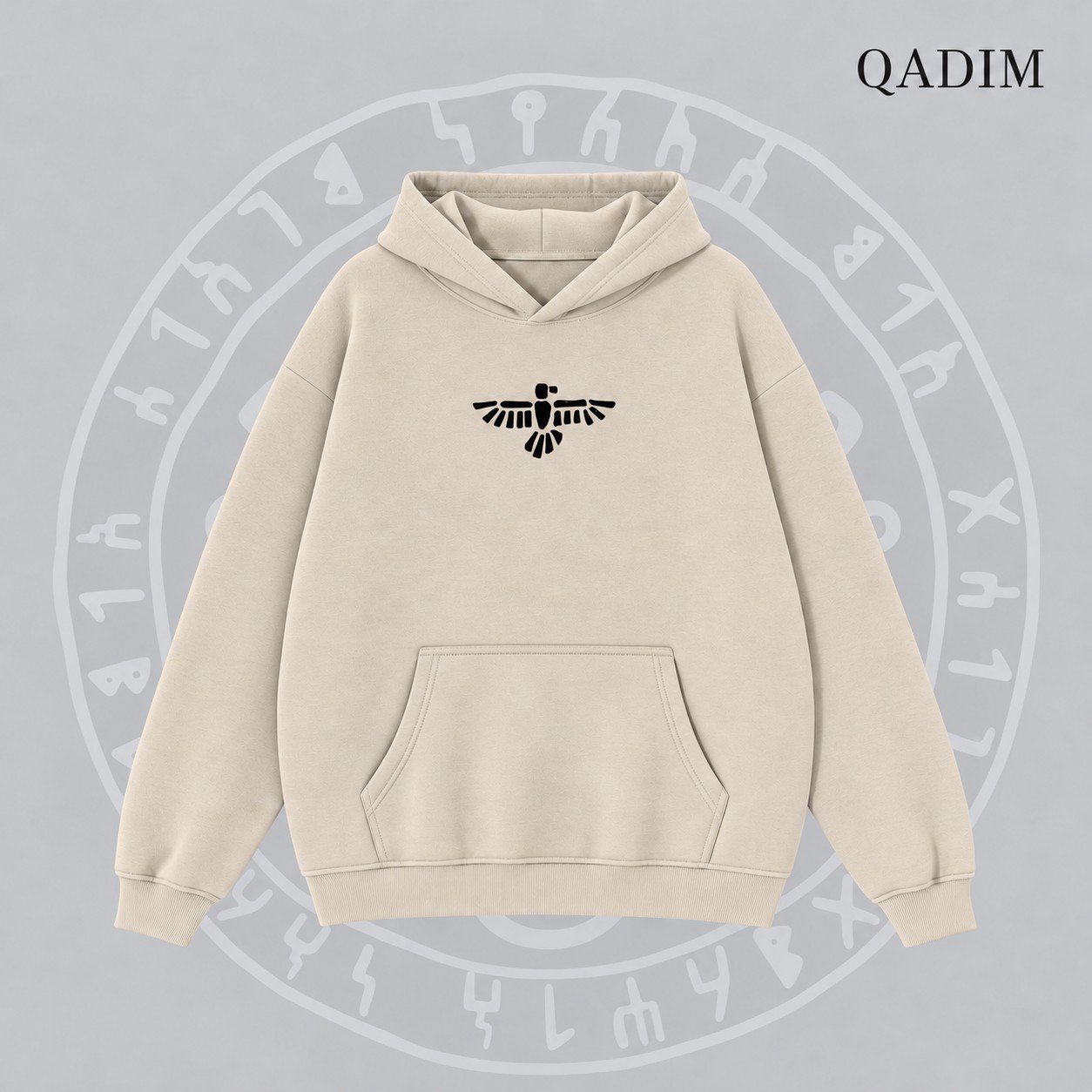 7 Eagles Hoodie — Beige, front