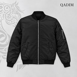 Safar bomber jacket, plain black front