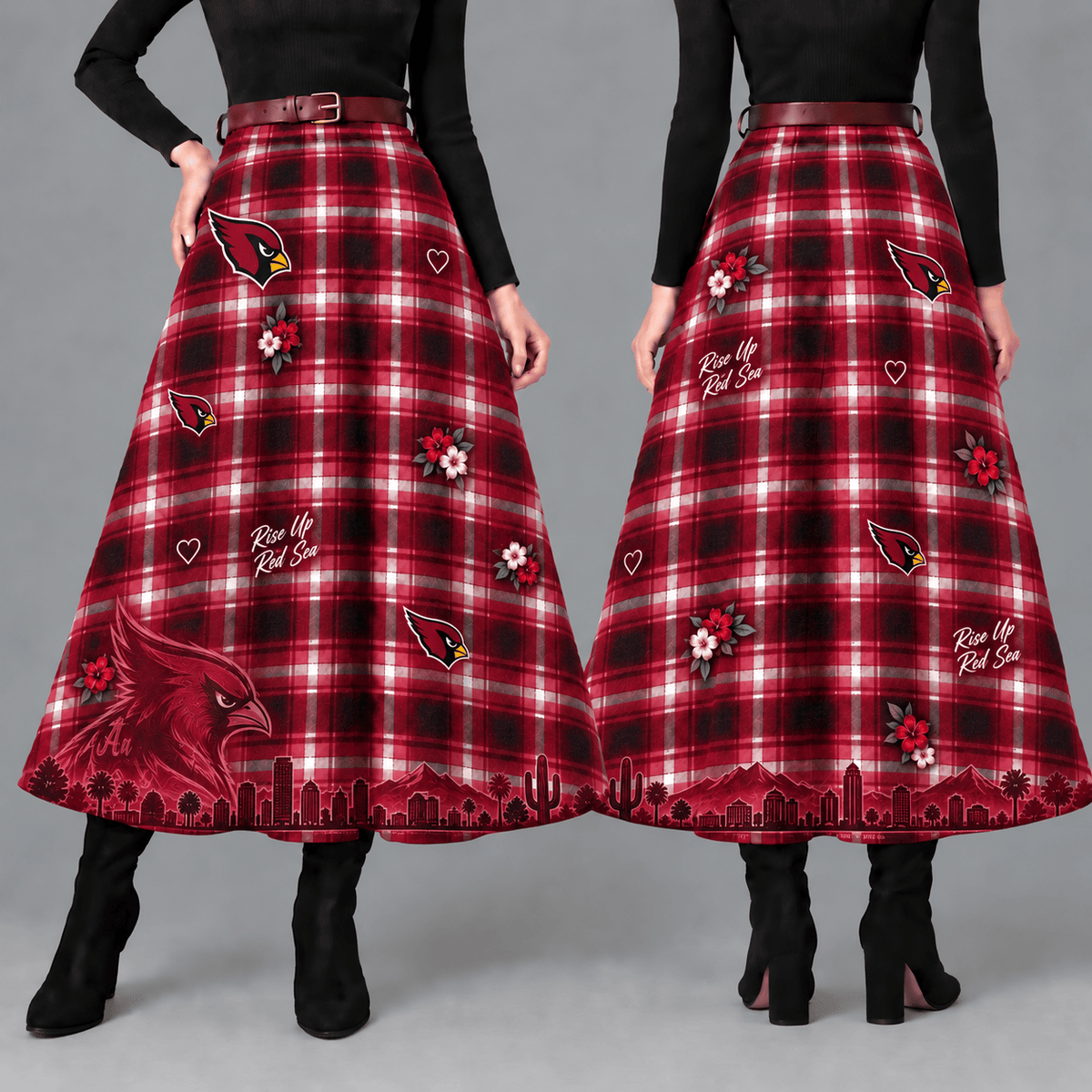 Arizona Cardinals Women’s Team Spirit Plaid Maxi Skirt