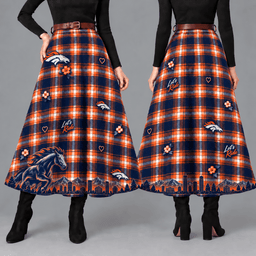 Denver Broncos Women’s Team Spirit Plaid Maxi Skirt