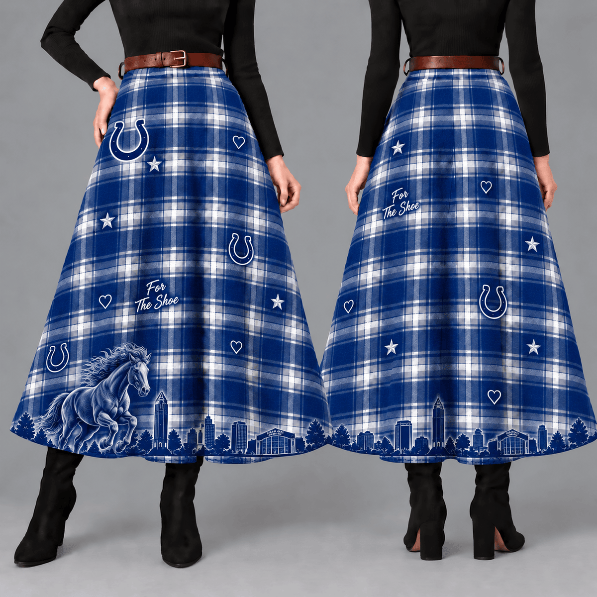 Indianapolis Colts Women’s Team Spirit Plaid Maxi Skirt