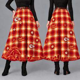 Kansas City Chiefs Women’s Team Spirit Plaid Maxi Skirt