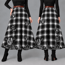 Las Vegas Raiders Women’s Team Spirit Plaid Maxi Skirt