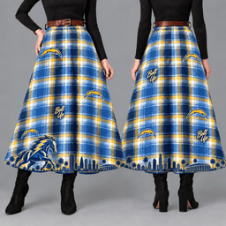 Los Angeles Chargers Women’s Team Spirit Plaid Maxi Skirt