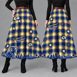 Los Angeles Rams Women’s Team Spirit Plaid Maxi Skirt