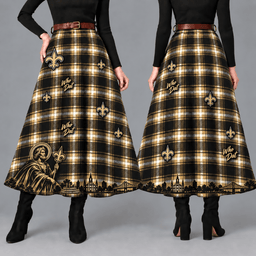 New Orleans Saints Women’s Team Spirit Plaid Maxi Skirt