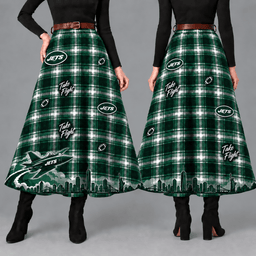 New York Jets Women’s Team Spirit Plaid Maxi Skirt