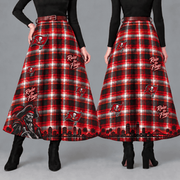 Tampa Bay Buccaneers Women’s Team Spirit Plaid Maxi Skirt