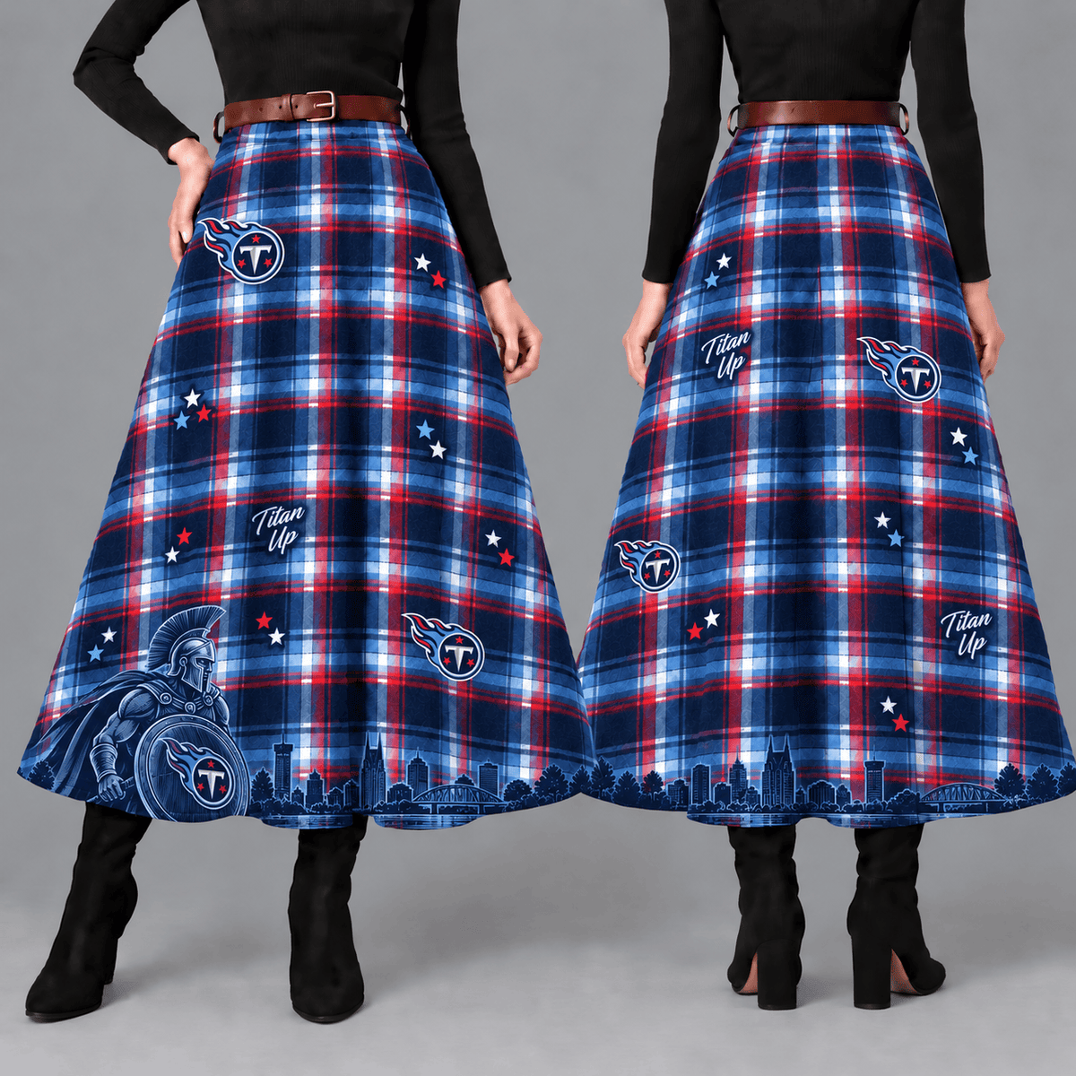 Tennessee Titans Women’s Team Spirit Plaid Maxi Skirt