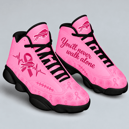 Buffalo Bills Breast Cancer Awareness Custom Sneakers – You’ll Never Walk Alone