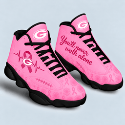 Green Bay Packers Breast Cancer Awareness Custom Sneakers – You’ll Never Walk Alone