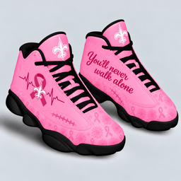 New Orleans Saints Breast Cancer Awareness Custom Sneakers – You’ll Never Walk Alone