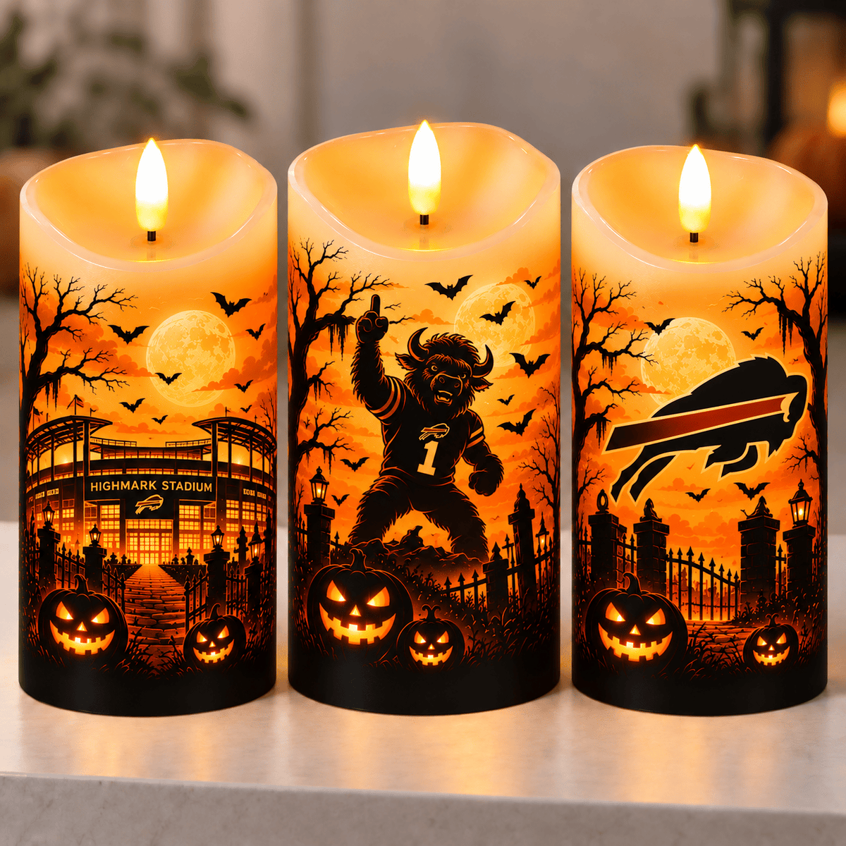 Buffalo Bills Halloween Flameless LED Candles