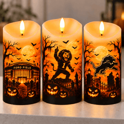 Detroit Lions Halloween Flameless LED Candles