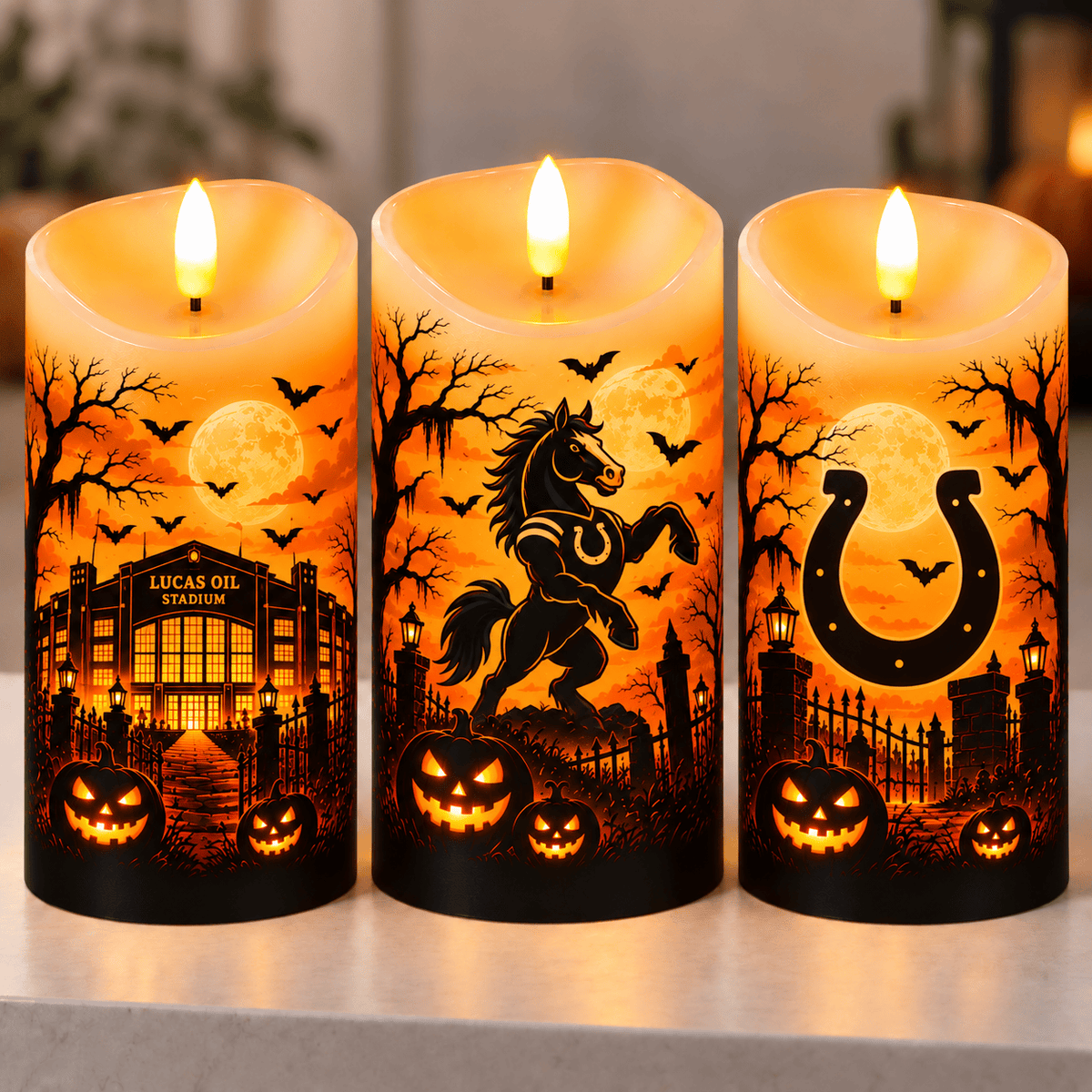 Indianapolis Colts Halloween Flameless LED Candles
