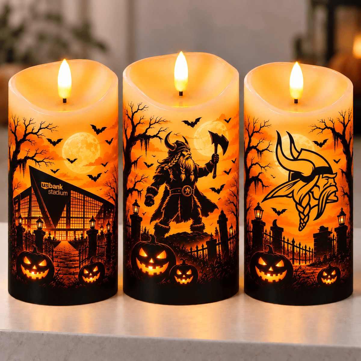 Minnesota Vikings Halloween Flameless LED Candles