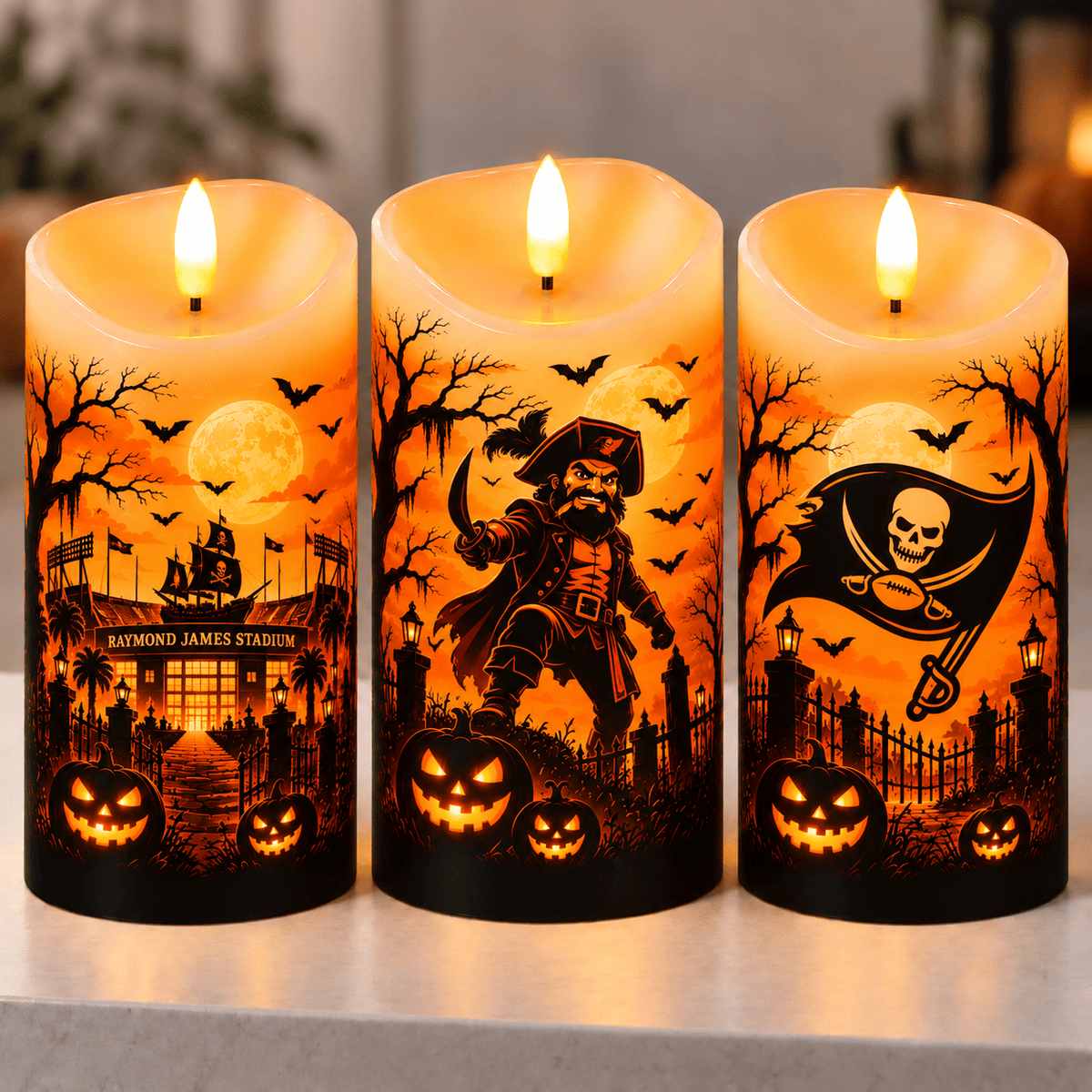 Tampa Bay Buccaneers Halloween Flameless LED Candles