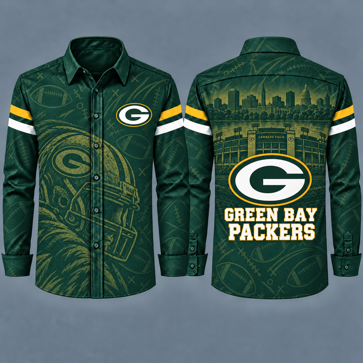 Green Bay Packers Heritage Long Sleeve Button-Up Shirt
